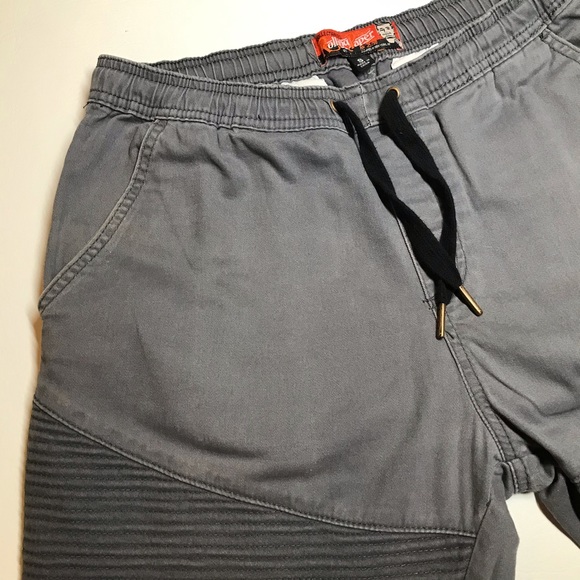 Rolling Paper Men’s Grey Moto Panel Skinny Short - Picture 6 of 13